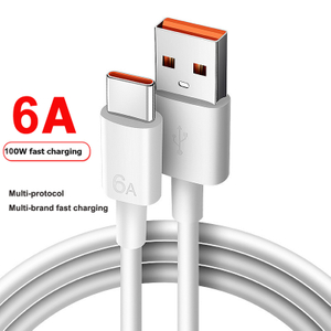 Wholesale 1M 3.3ft 6A Phone Charge Data Cable USB A to C usb-c Cable For Xiaomi HUAWEI OPPO Samsung Phone USB Wall Charger