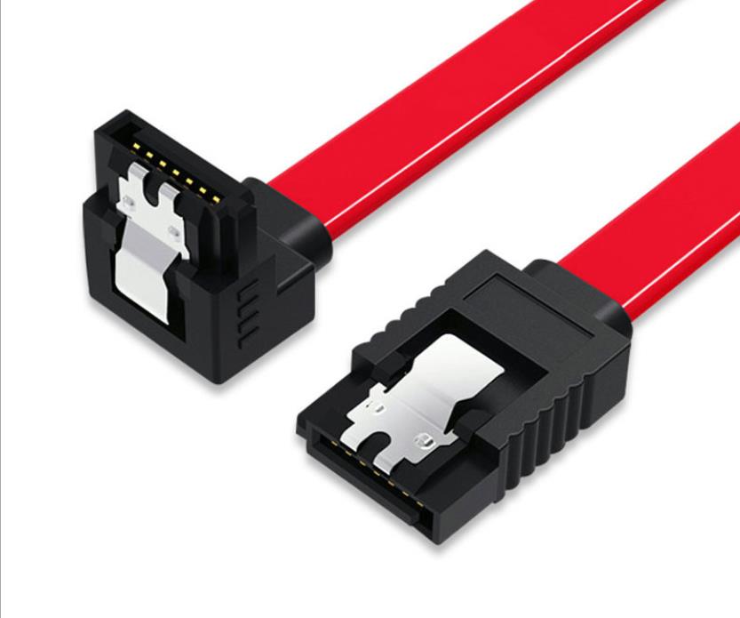Right angled SATA III 3.0 6Gbps female to female cable with Locking Latch