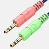 3.5mm Jack Headset headphone Splitter Cable for PC with Mic And Audio with Nylon Braiding