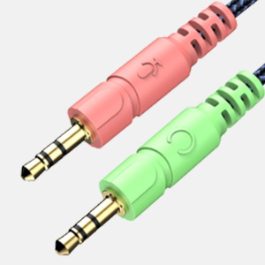 3.5mm Jack Headset headphone Splitter Cable for PC with Mic And Audio with Nylon Braiding