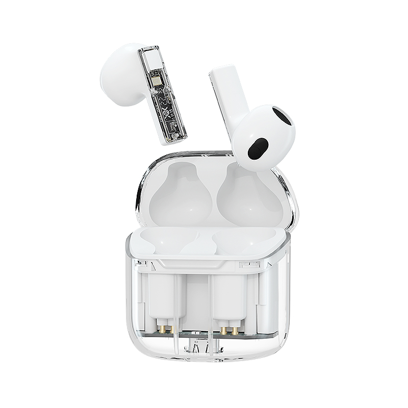 new transparent true wireless earphones OEM mini TWS earbuds for sports running gaming low latency