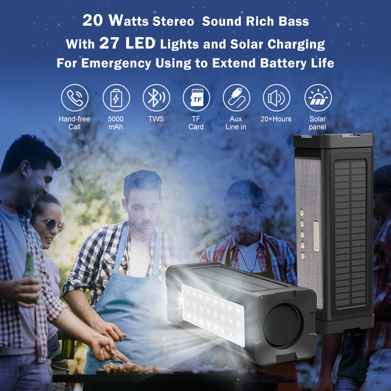2023 Outdoor Portable Colorful LED Speakers Wholesale Waterproof Wireless Stereo Blue tooth Speaker Outdoor With LED Light