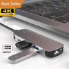 2024 New 4 in 1 Custom Aluminum Type C Docking Station USB C Hub 3.0 Adapter Port Replicator With PD 3.0 HDMI For Laptop PC Ipad