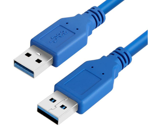 Blue USB 3.0 A male to male cable