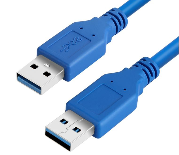 Blue USB 3.0 A male to male cable