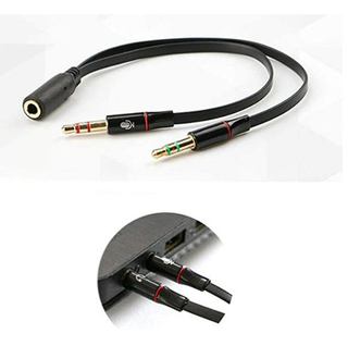 3.5mm Jack Headset Splitter Cable for PC with Mic And Audio