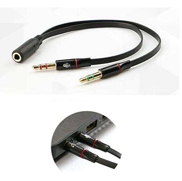 3.5mm Jack Headset Splitter Cable for PC with Mic And Audio