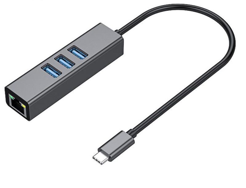USB 3.1 Type C to 3 USB 3.0 and ethernet 1000M hub adapter