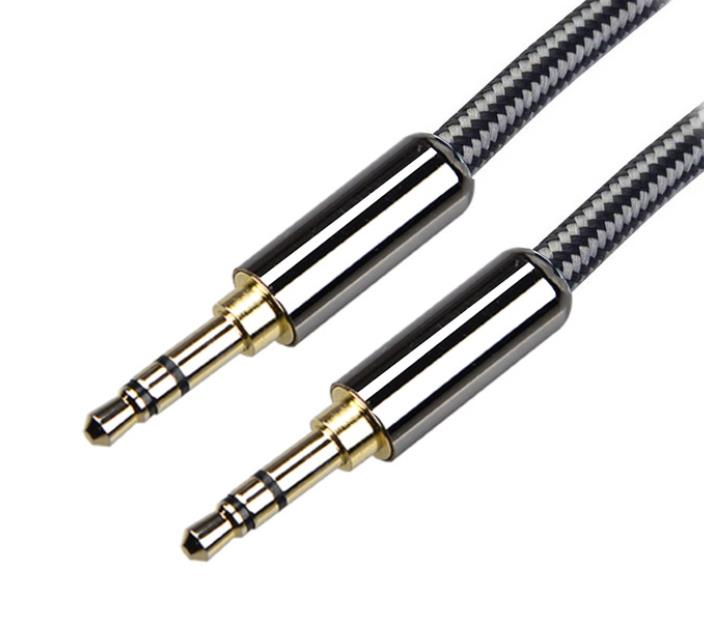 3.5mm Male To Male AUX CABLE with Aluminum Housing for Speaker Car