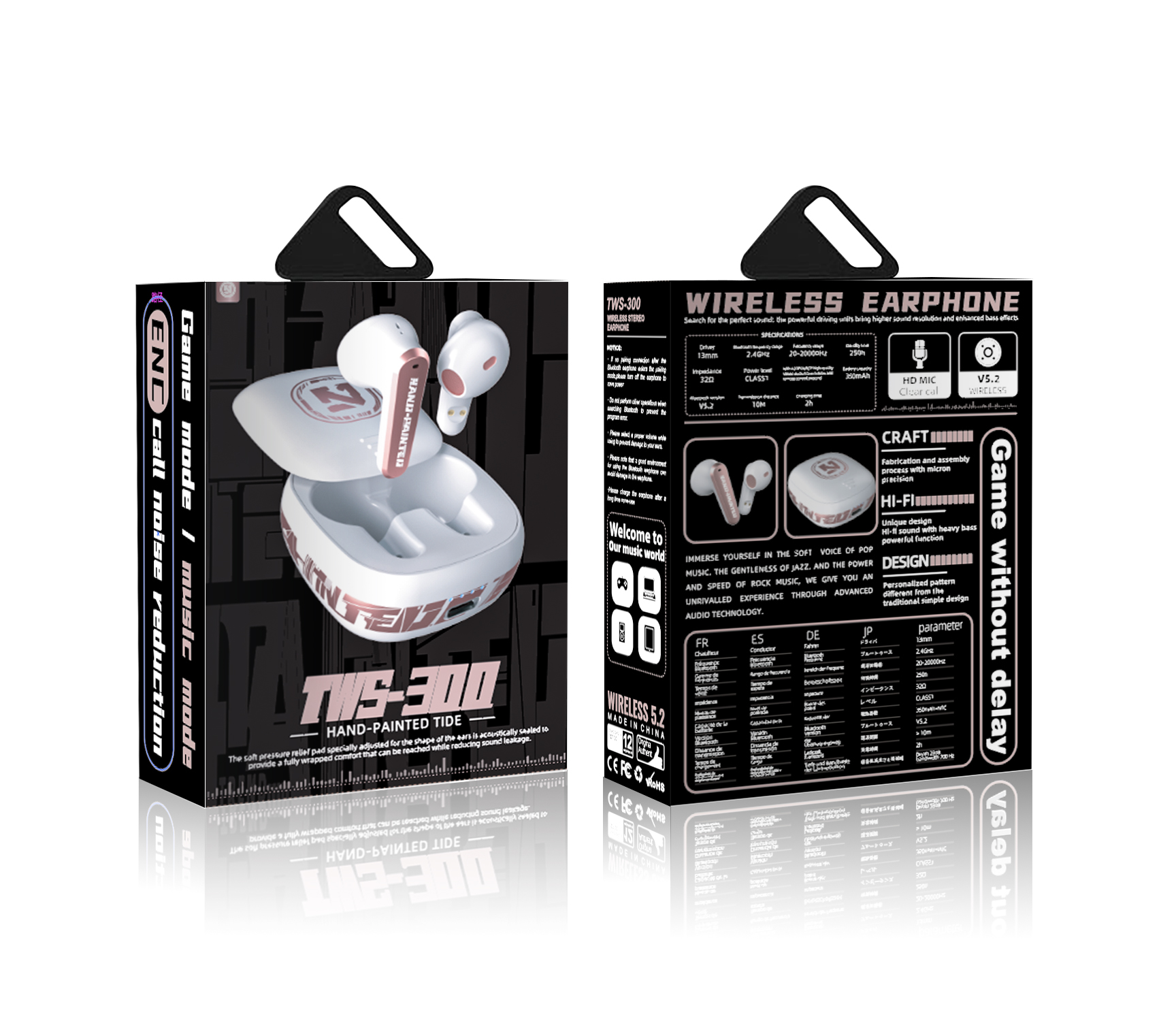 Slide Cover Design touch control TWS earbuds