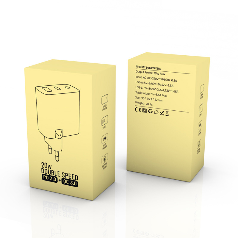 GaN Quick Travel Wall Charger C+A 65W PPS High Power Fast Charge PD 65w gan charger for Type-C Laptop MacBook iPad iPhone