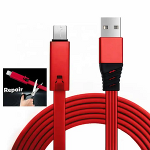 New Reusable Renewable 3A micro Type C 8 pin Flat TPE Repairable reconnectable Fast Charging USB Data Cable